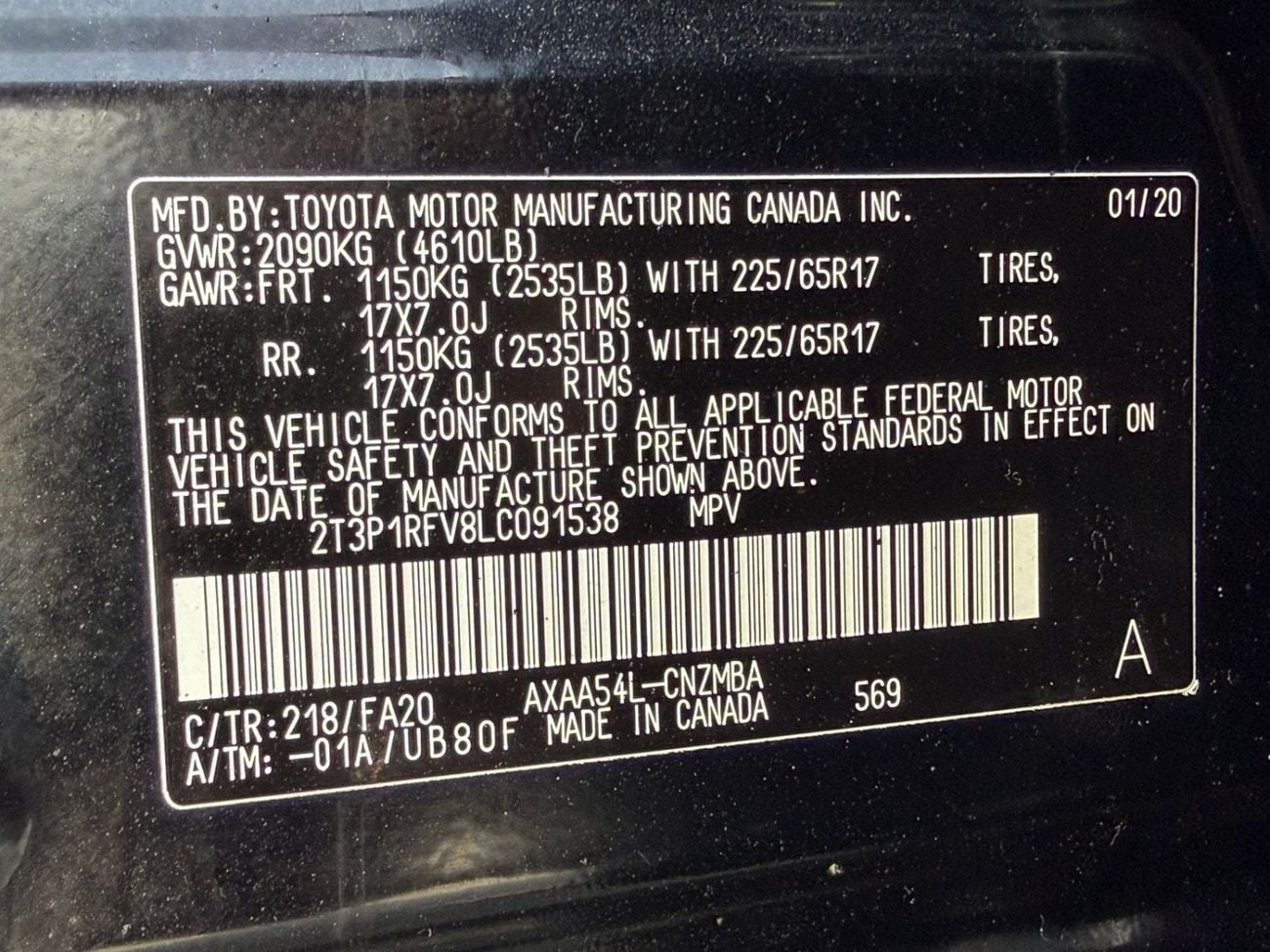 Toyota RAV4 2020 Toyota RAV4 XLE 4x4 Full option 2.5L