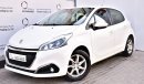 Peugeot 208 1.6L ACTIVE 2019 GCC SPECS WITH AGENCY WARRANTY UP TO 2023 OR 100000KM