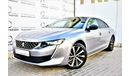 Peugeot 508 AED 1599 PM | 1.6L GT LINE GCC AGENCY WARRANTY AND SERVICE CONT UP TO 2026 OR 1000K KM