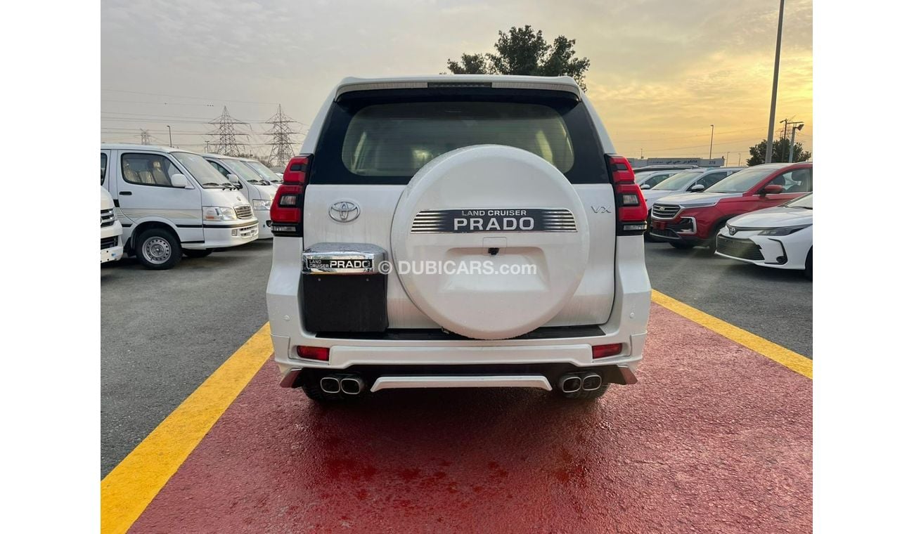 تويوتا برادو Toyota Prado VX 2.7L Petrol Spare Tyre Up Color White model 2021 For Export