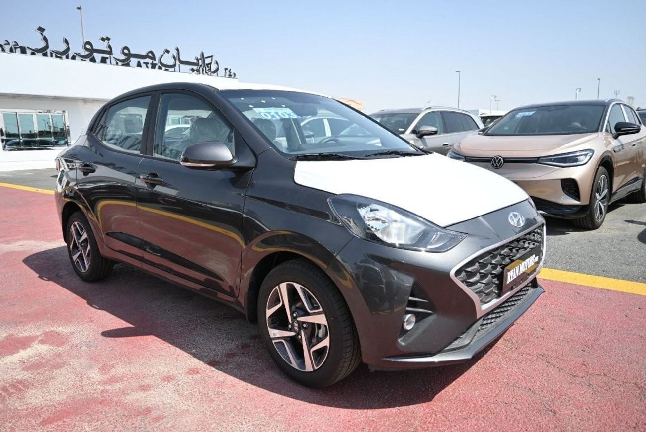 هيونداي جراند i10 هيونداي جراند آي 10 سعة 1.2 لتر بنزين سيدان دفع أمامي 4 أبواب لون رمادي موديل 2023