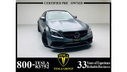 Mercedes-Benz C 63 Coupe ORGINAL MAT COLOR / GCC / 2017 / WARRANTY / FSH / FULL CARBON FIBER / 4079 DHS MONTHLY