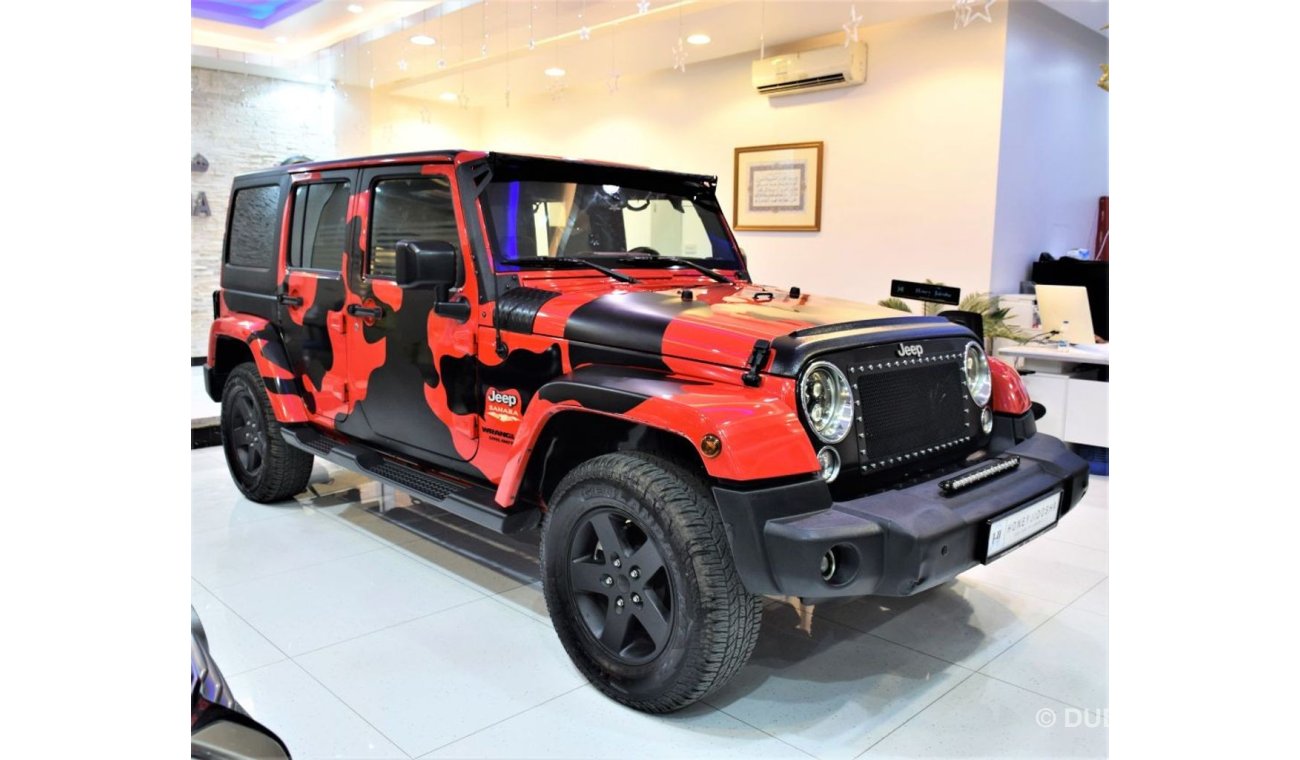 جيب رانجلر ORIGINAL PAINT ( صبغ وكاله ) Jeep Wrangler Unlimited SAHARA 2015 Model!! in Red Color! GCC Specs