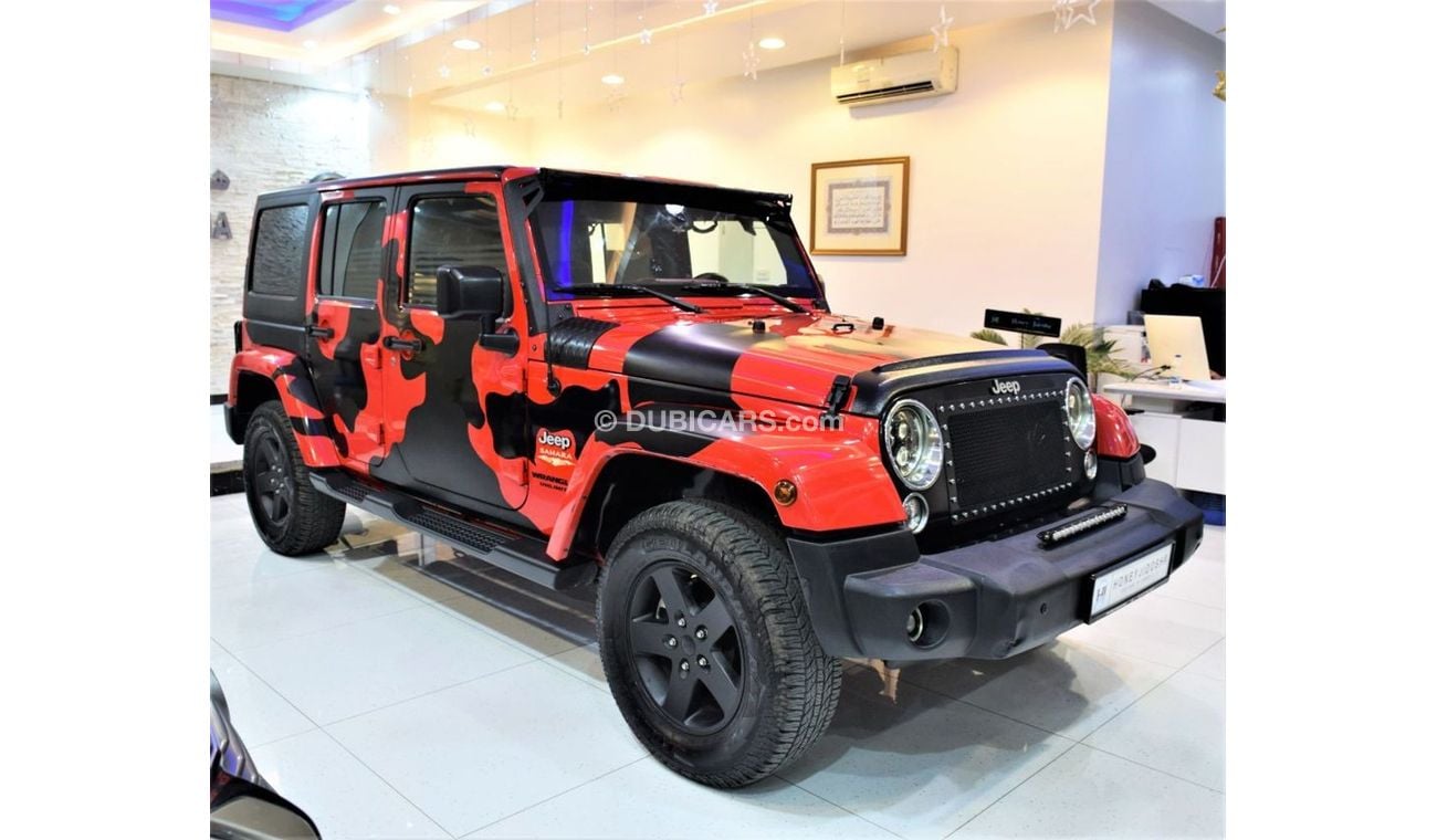 Jeep Wrangler ORIGINAL PAINT ( صبغ وكاله ) Jeep Wrangler Unlimited SAHARA 2015 Model!! in Red Color! GCC Specs