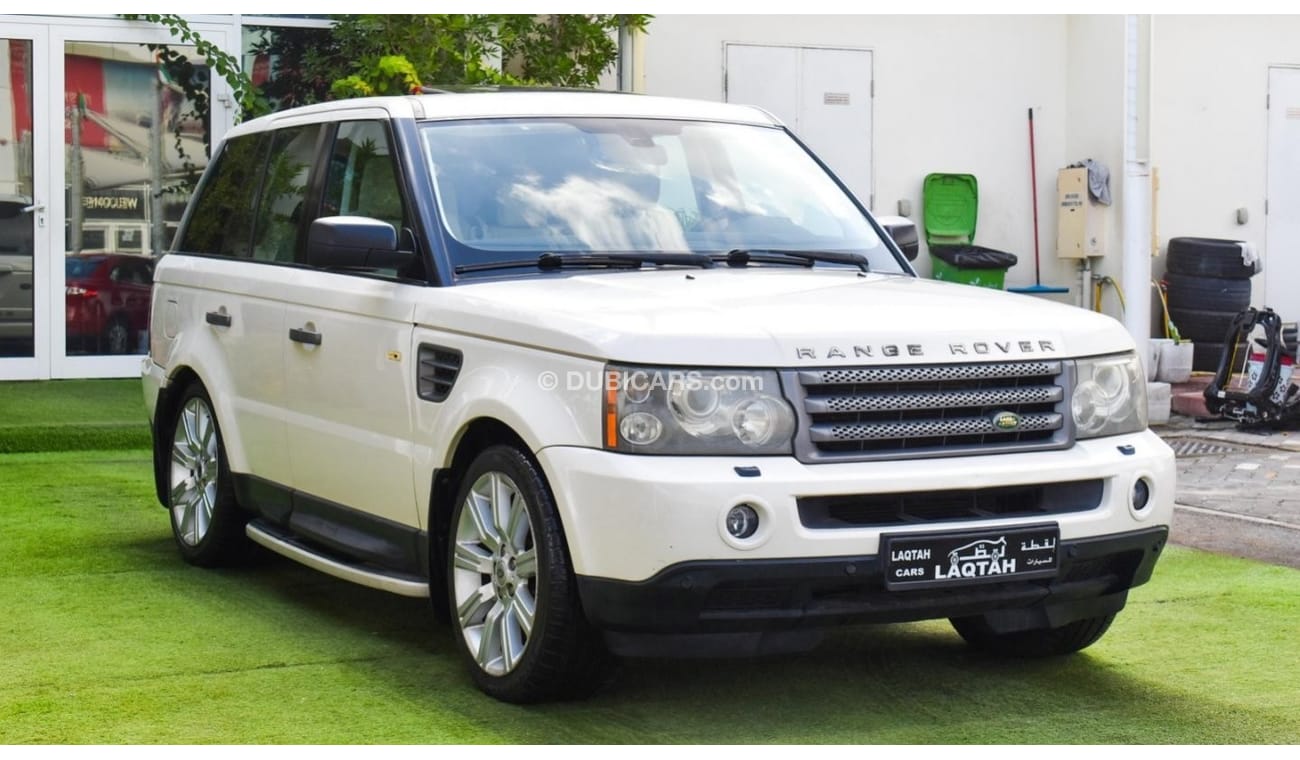 Land Rover Range Rover Sport 2009 Gulf model, white color, beige interior, one number, leather hatch, fixed control wheels, rear