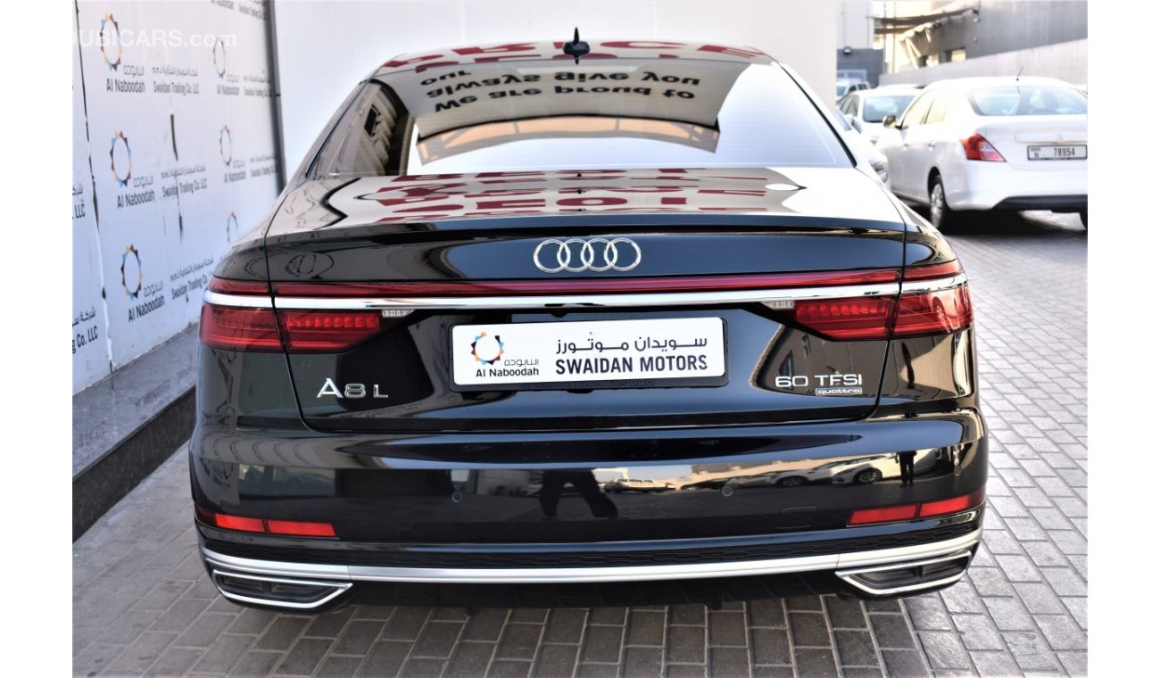 أودي A8 L AED 4898 PM | 4.0L 60TFSI 4WD V8 GCC AGENCY WARRANTY UP TO 2025 OR UNLIMITED KM