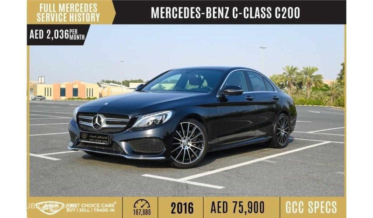 Mercedes-Benz C200 Std AED 2,036/monthly | 2016 | MERCEDES-BENZ C-CLASS C200 | GCC | FULL MERCEDES SERVICE HISTORY | M7