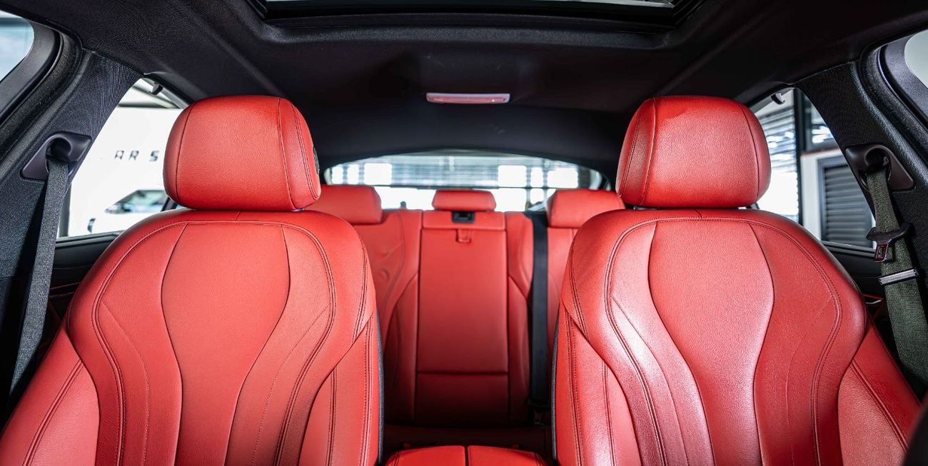 BMW X6 35i M Sport 3.0L X-Drive-MSport-GCC-Pearl White-Premium Red Leather Interior-M Sports Seats