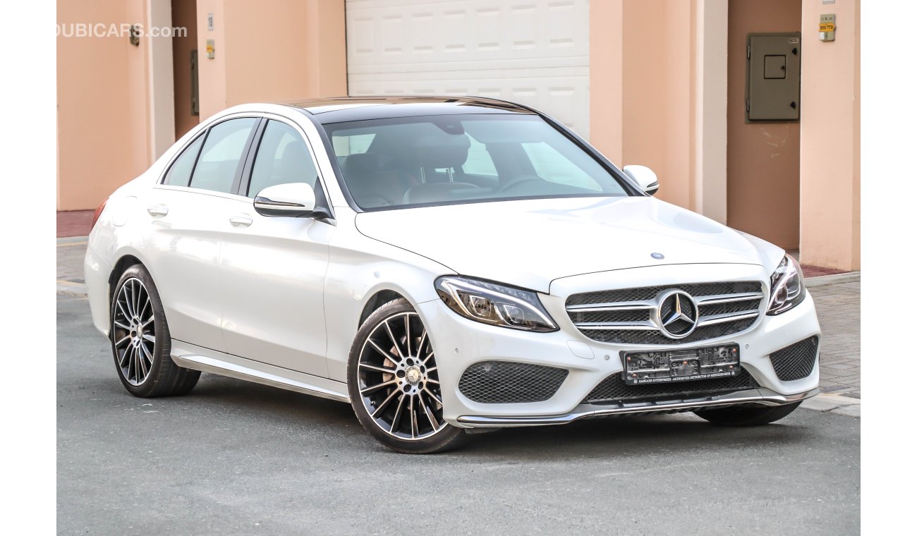 مرسيدس بنز C 200 AMG 2016 GCC under Warranty with Zero Downpayment.