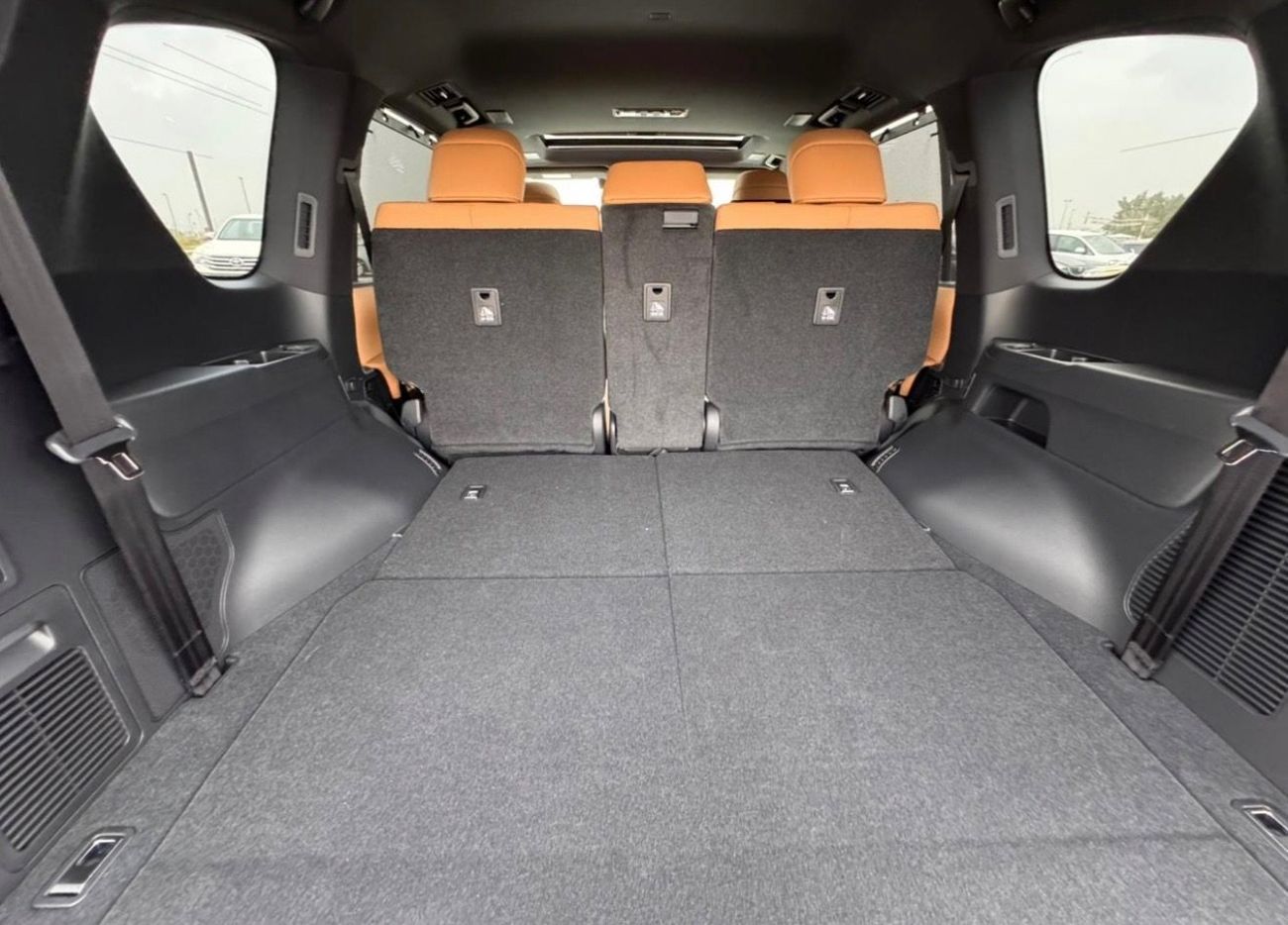 Lexus LX600 Lexus LX 600 twin turbo Model 2025 fuel petrol cylinder 6 white colour outside and interior orange