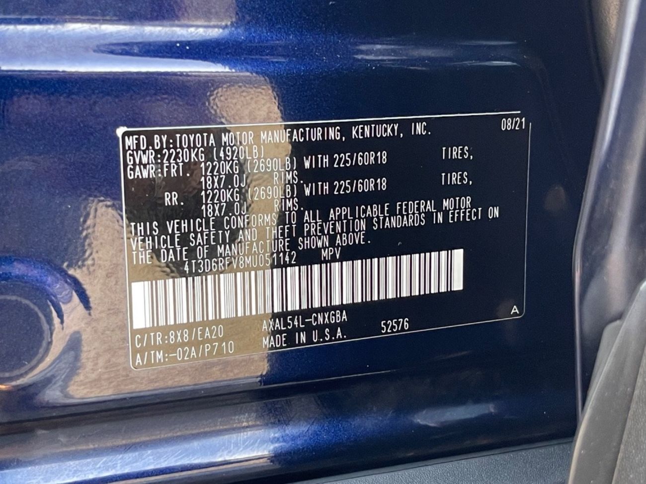 Toyota RAV4 2021 TOYOTA RAV4 LIMITED HYBRID 4x4 FULL OPTIONS IMPORTED FROM USA