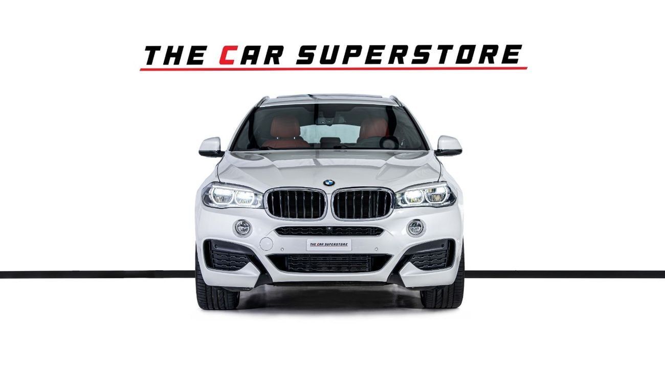 BMW X6 35i M Sport 3.0L X-Drive-MSport-GCC-Pearl White-Premium Red Leather Interior-M Sports Seats