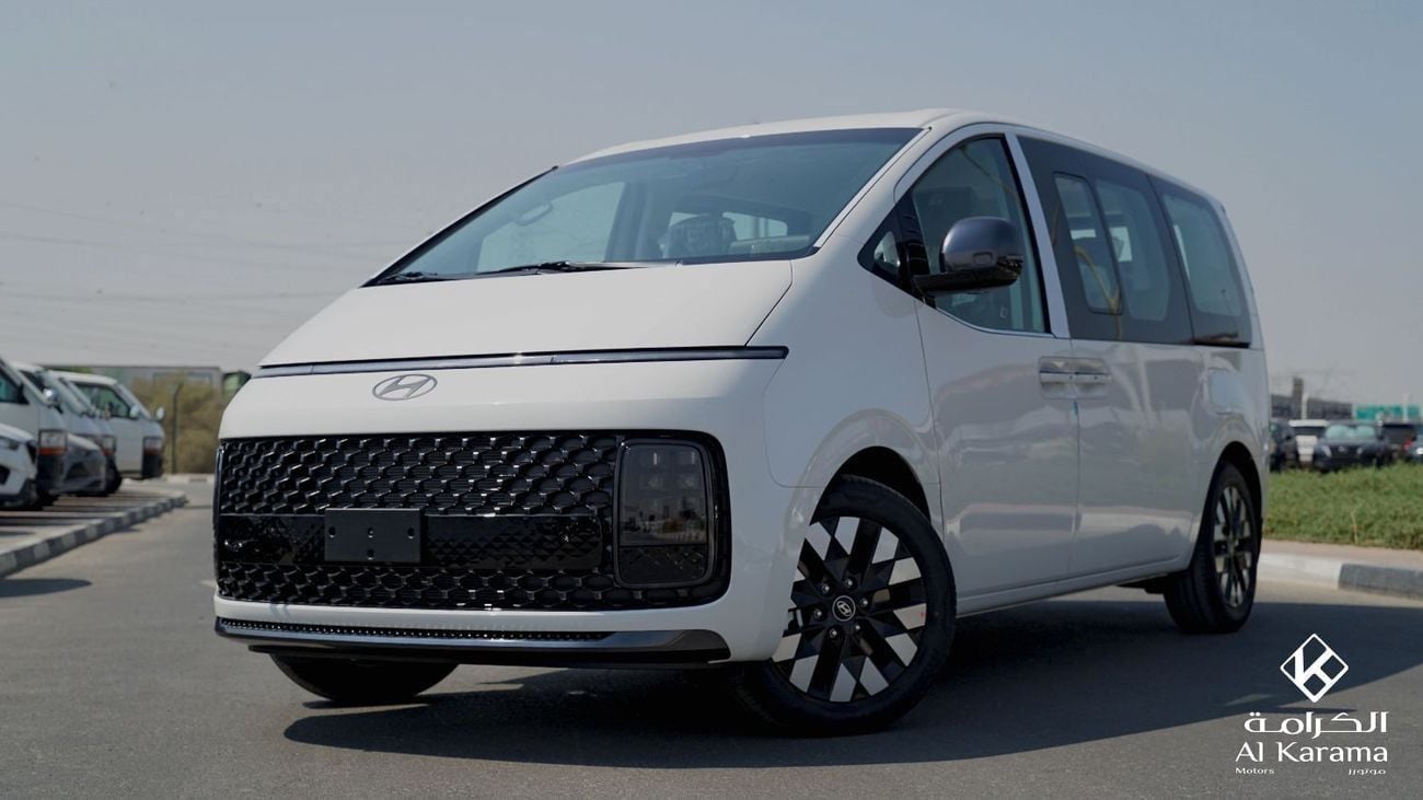 هيونداي ستاريا محرك V6 سعة 3.5 لتر، ناقل حركة أوتوماتيكي | 9 مقاعد مع مقعدين قابلين للدوران 180 درجة | بابان جانبيا