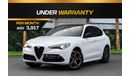 Alfa Romeo Stelvio Veloce  | 3,917 P.M  | 0% Downpayment | Agency warranty!