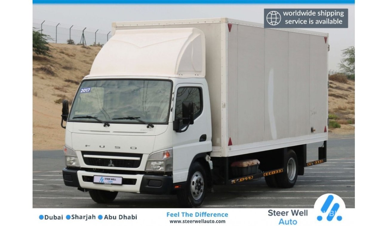 ميتسوبيشي فوسو 2017 | FUSO CANTER LONG CHASSIS DRY BOX WITH GCC SPECS AND EXCELLENT CONDITION