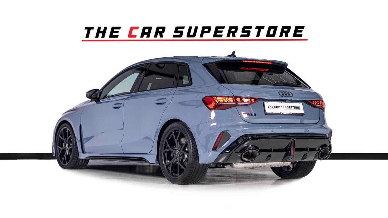 Audi RS3  AL Nabooda Warranty And Service Contract-Kemora Grey-19Inch Satin Black Rims