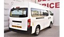 Nissan Urvan AED 1272 PM | 0% DP | 2.5L MT NV350 13-STR GCC WARRANTY