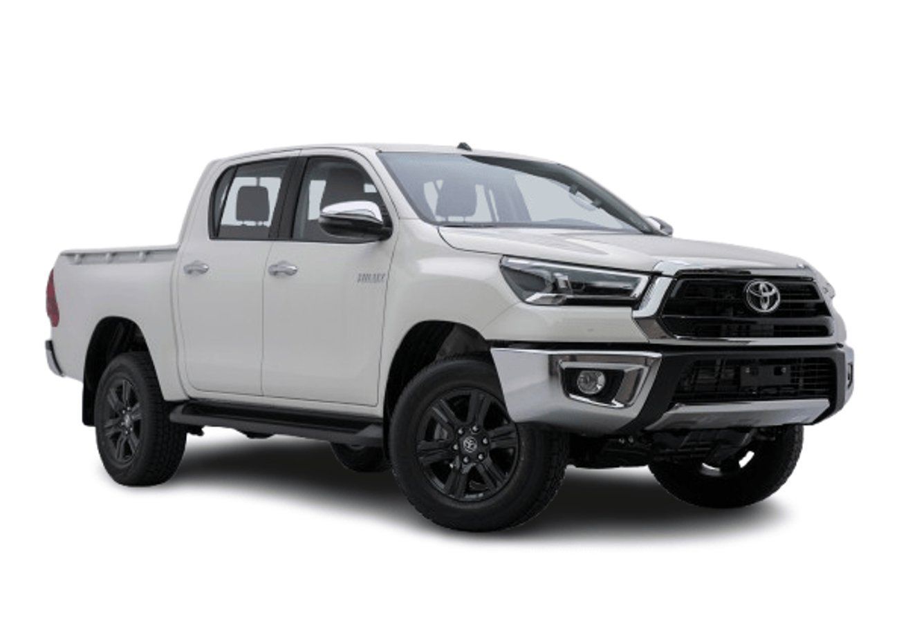 تويوتا هيلوكس ECT0092 - Toyota Hilux DCab GLX - 2.4L Dsl At Full Options - White/Red - African Specs