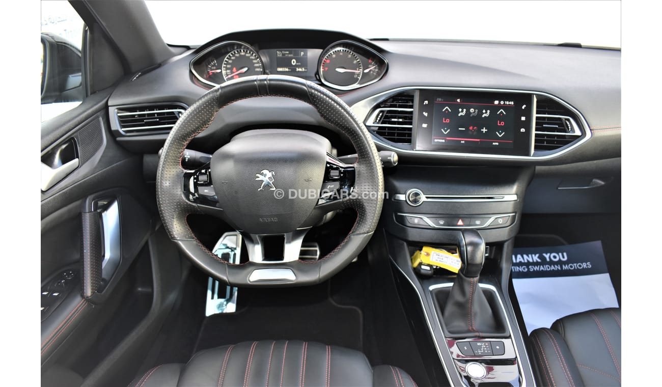 Peugeot 308 AED 1468 PM | 1.6L GT LINE 2020 GCC AGENCY WARRANTY UP TO 2025 OR 100000KM