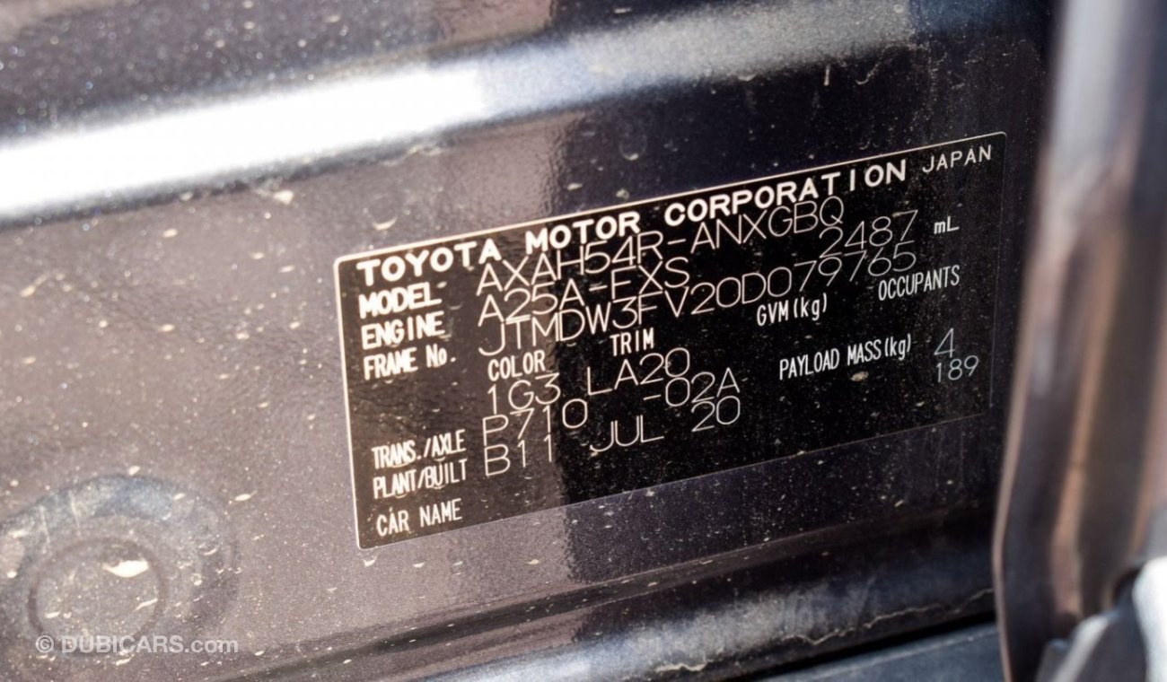 Toyota RAV4 JTMDW3FV20D079765 || TOYOTA RAV 4 ||  2020	GREY RHD	AUTO.|| Export 0nly.