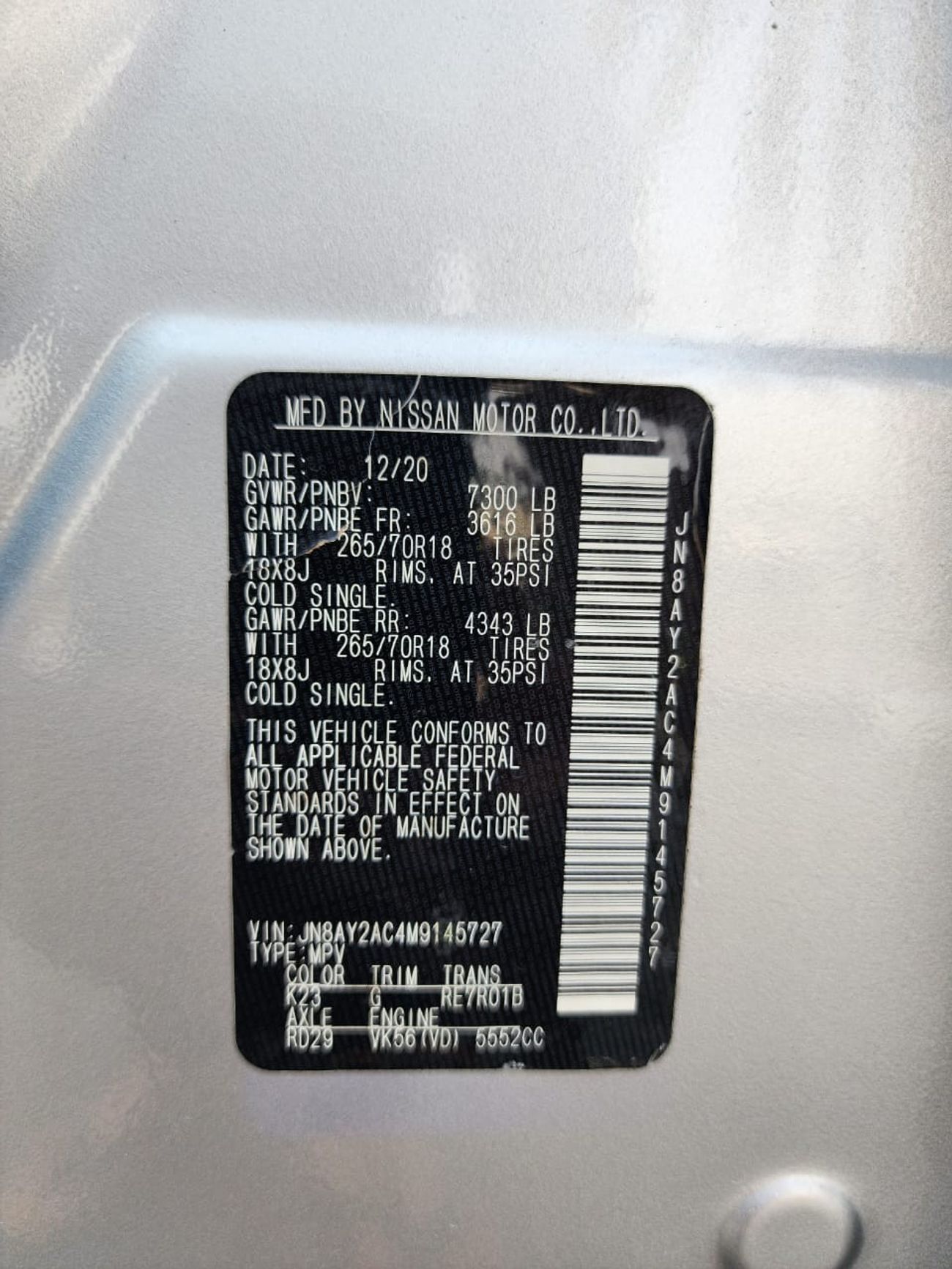 Nissan Armada NISSAN ARMADA SL 2021