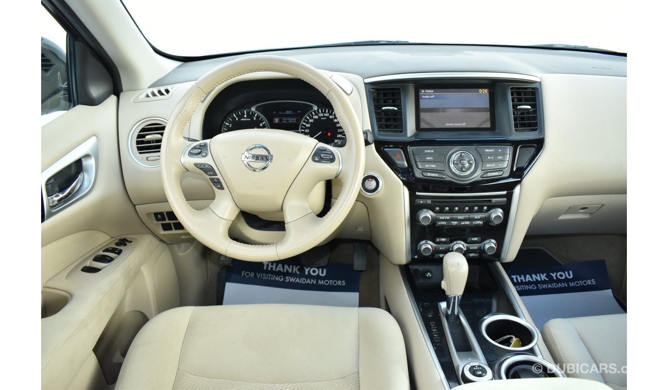 نيسان باثفايندر 3.5L S V6 AWD 2015 GCC SPECS WITH DEALER WARRANTY AND FREE INSURANCE