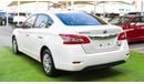 Nissan Sentra GCC, 2016 model, without accidents, white color, beige leather interior, Android screen, rear camera