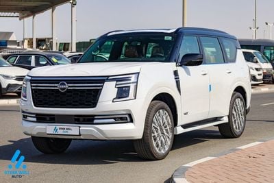 نيسان باترول LE Platinum 2026 | V6 AWD | 9AT | Dual-Tone W&B | Tan Interior | Height-Control | EXPORT ONLY
