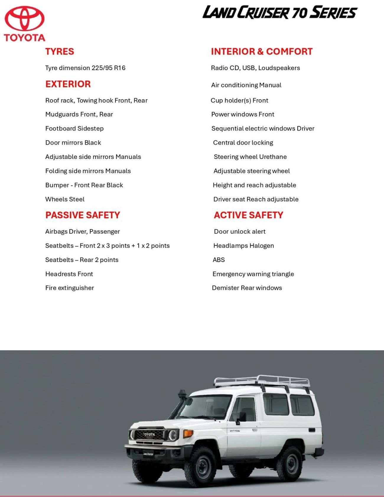 تويوتا لاند كروزر 70 LC78 Hardtop 3 Doors 4.2L Diesel V6 Model 2025