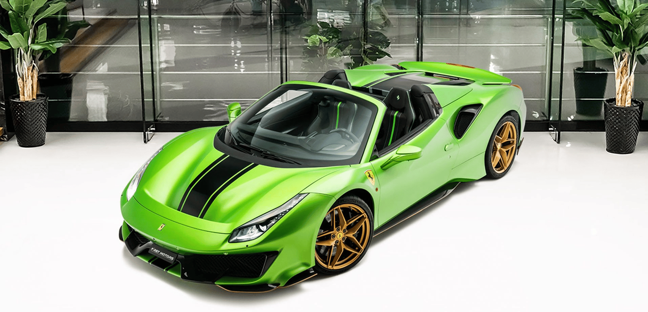 فيراري 488 بيستا سبايدر 3.9L V8 Twin-Turbocharged Engine