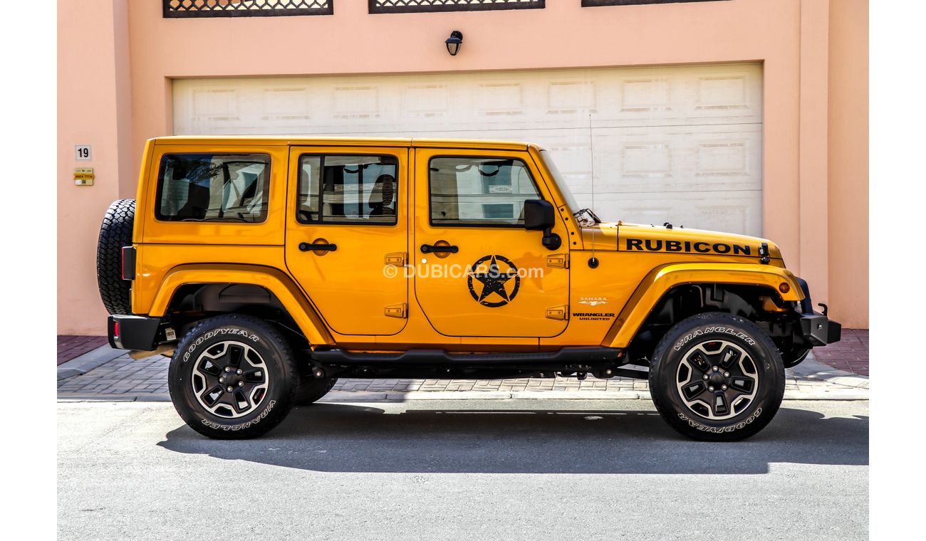 Jeep Wrangler Sahara Unlimited (Rubicon Kit) 2014 GCC under Warranty with Zero Down-Payment.