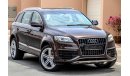 أودي Q7 3L Supercharged 2015 GCC under Agency Warranty with Zero Down-Payment.