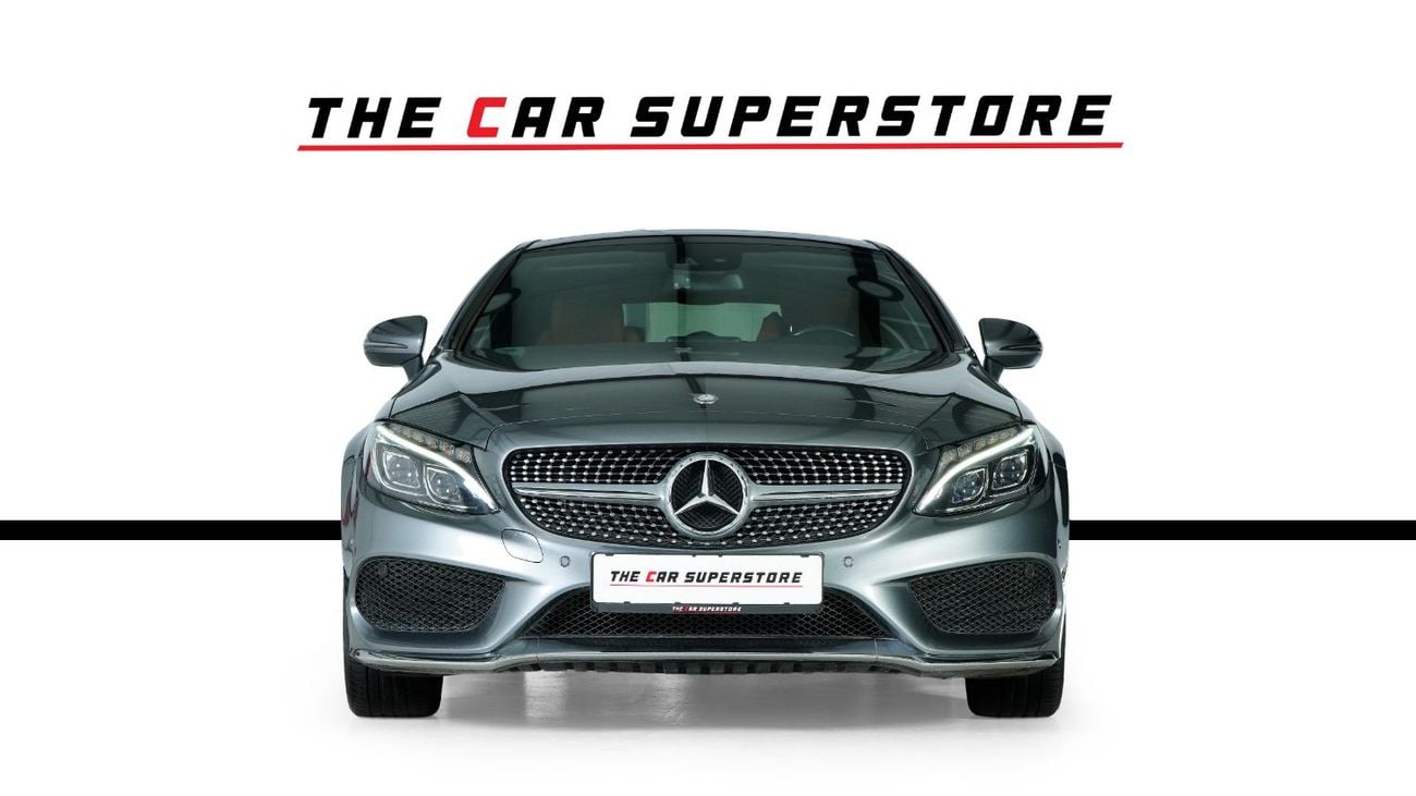 Mercedes Benz C200 AMG Coupe- GCC-Selenite Grey-AMG Body Styling-Panoramic Roof