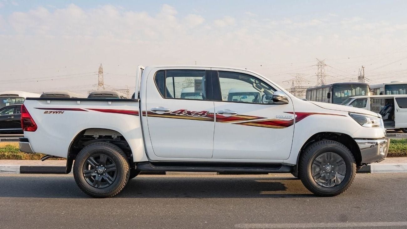 تويوتا هيلوكس Toyota Hilux pickup double cabin Petro engine 2.7L 4x4 white with red interior fully automatic