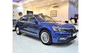 Volkswagen Passat AED 1,155 Per Month / 0% D.P | Volkswagen Passat 2017 Model!! in Blue Color! GCC Specs