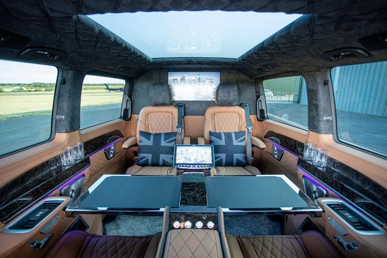 Mercedes Benz V300 Senzati® Jet Class® Oryx Edition® 6 Seat Saddle Brown Leather