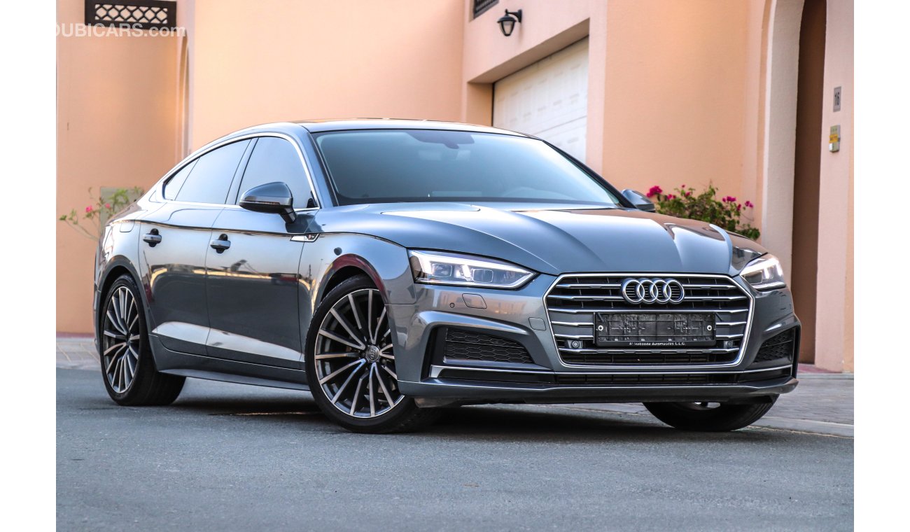 أودي A5 Sport Back 2018 GCC under agency Warranty with Zero downpayment.