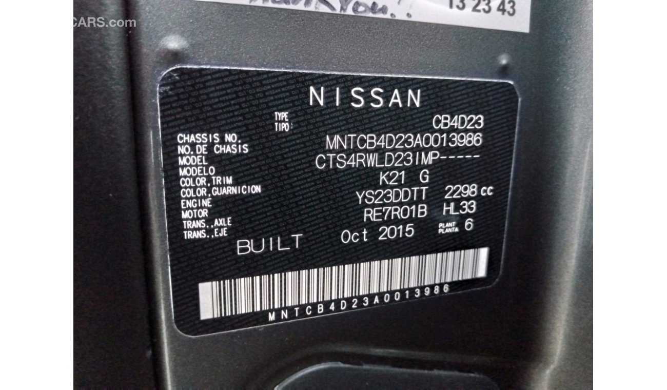 Nissan Navara NISSAN NAVARA RIGHT HAND DRIVE (PM970)