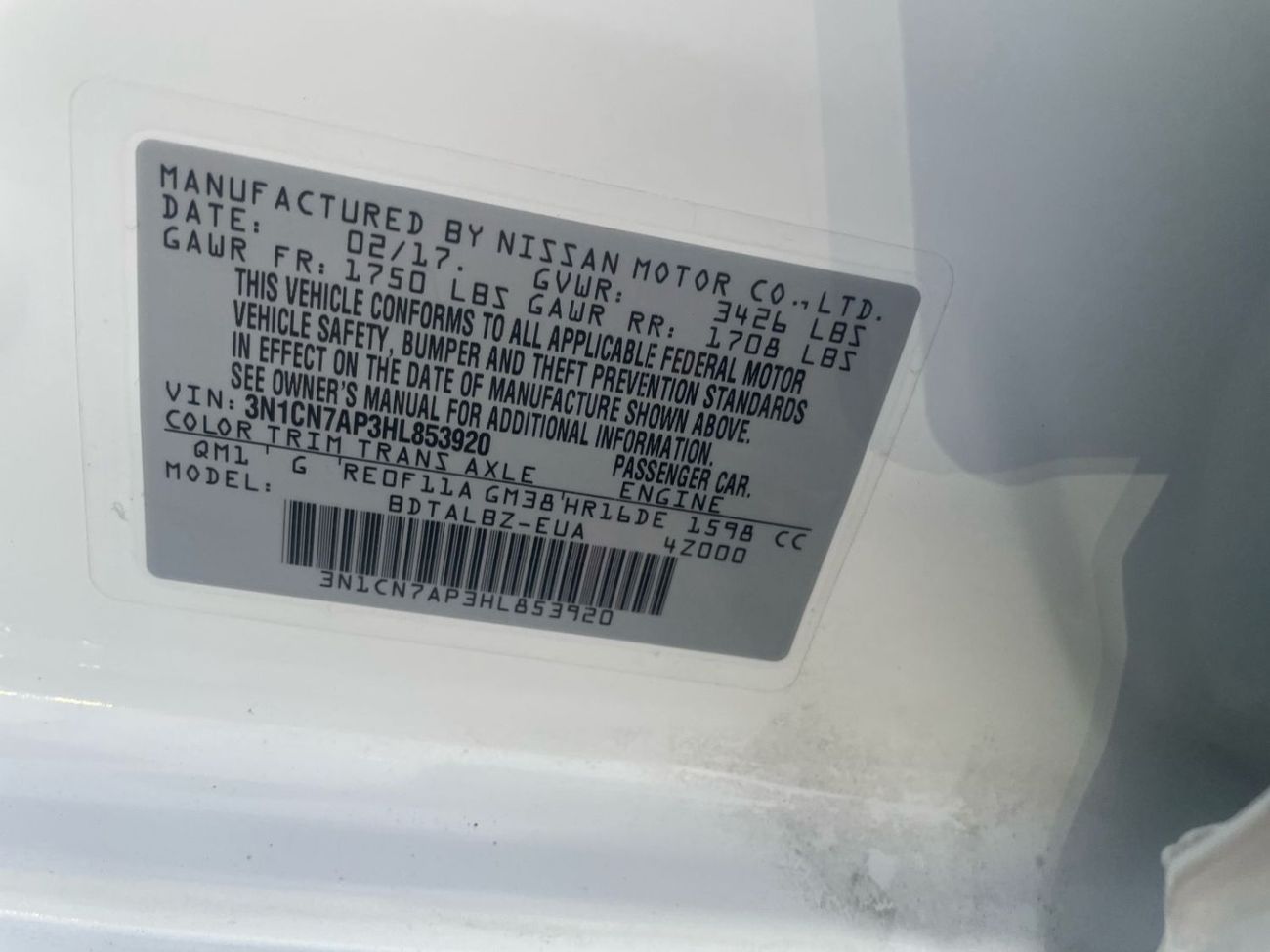 نيسان فيرسا 2017 Nissan Versa (Sunny) SV 1.5L V4 MidOption  Economical