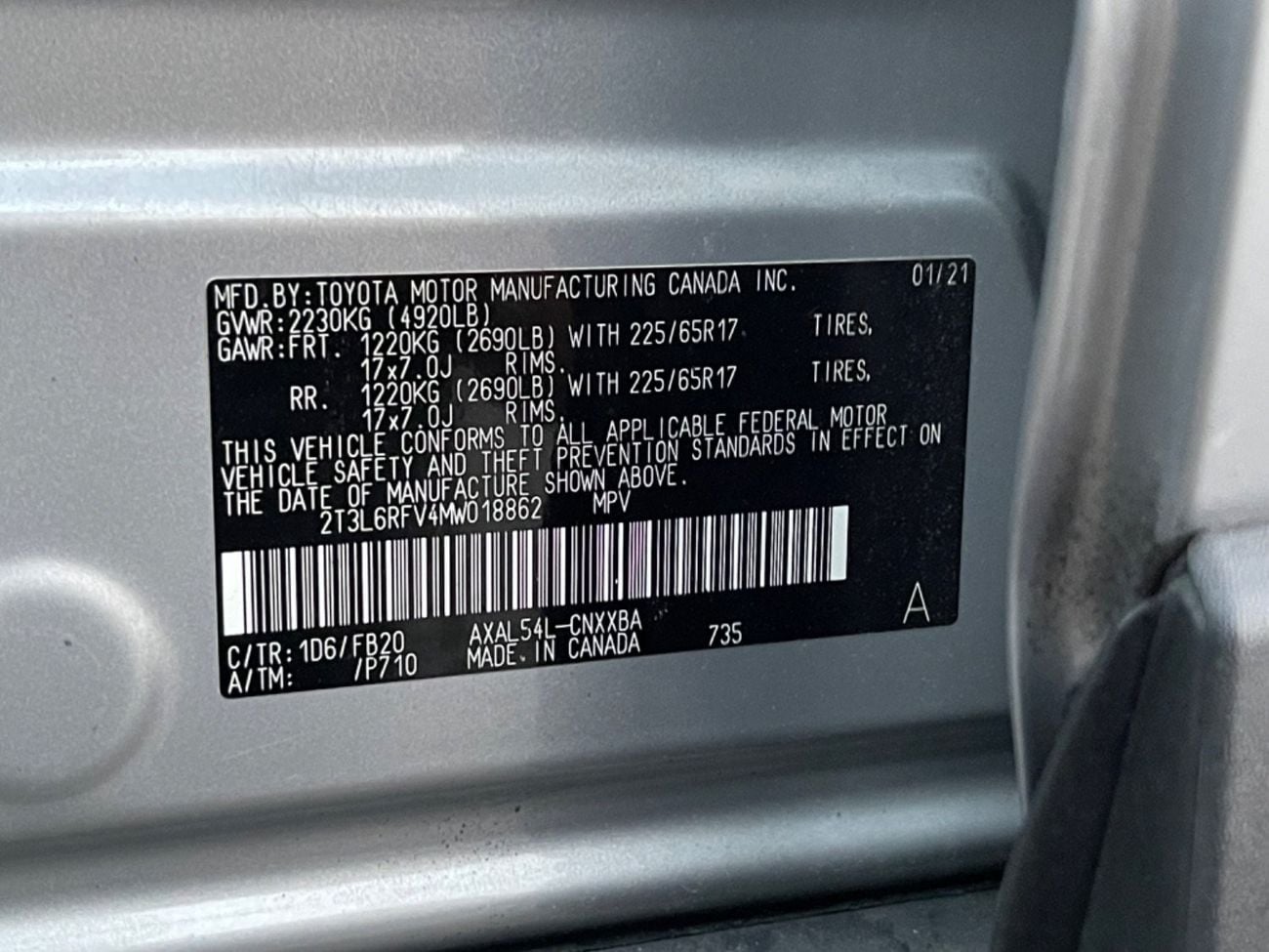 Toyota RAV4 LE 2021 TOYOTA RAV4 HYBRID IMPORTED FROM USA