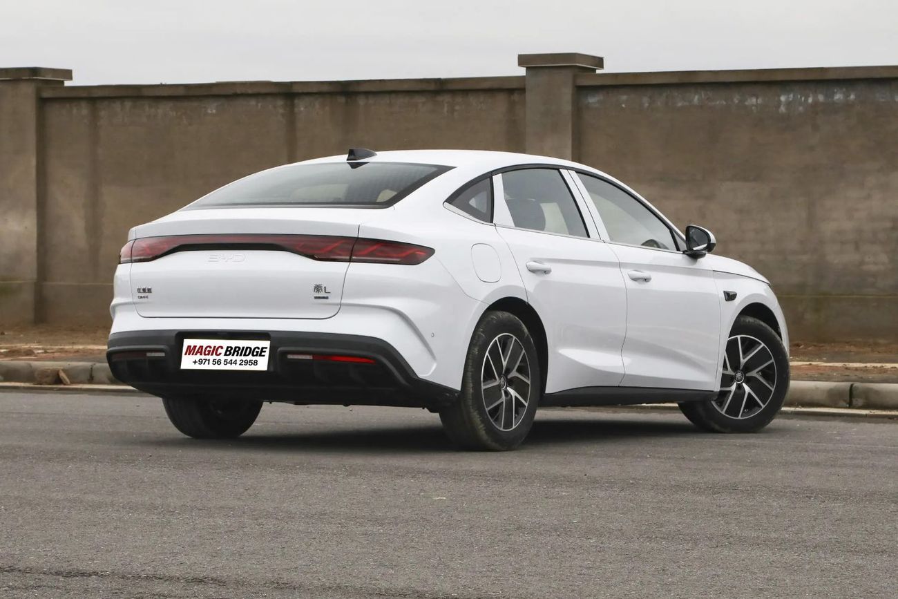 بي واي دي كين ال دي ام-اي دراجة نارية BYD Qin L DM-i 120KM لون أبيض