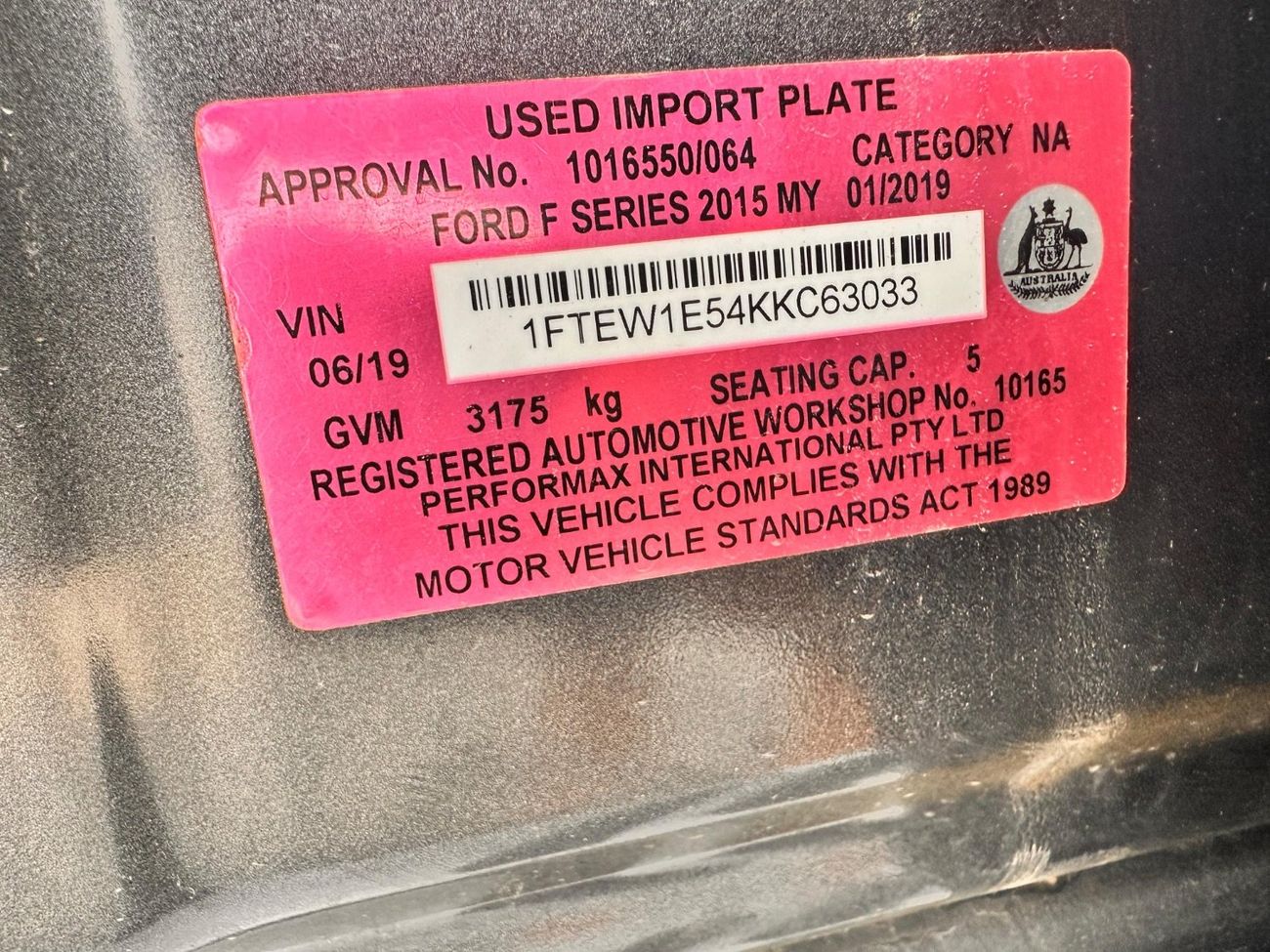 فورد F 150 Export from Australia