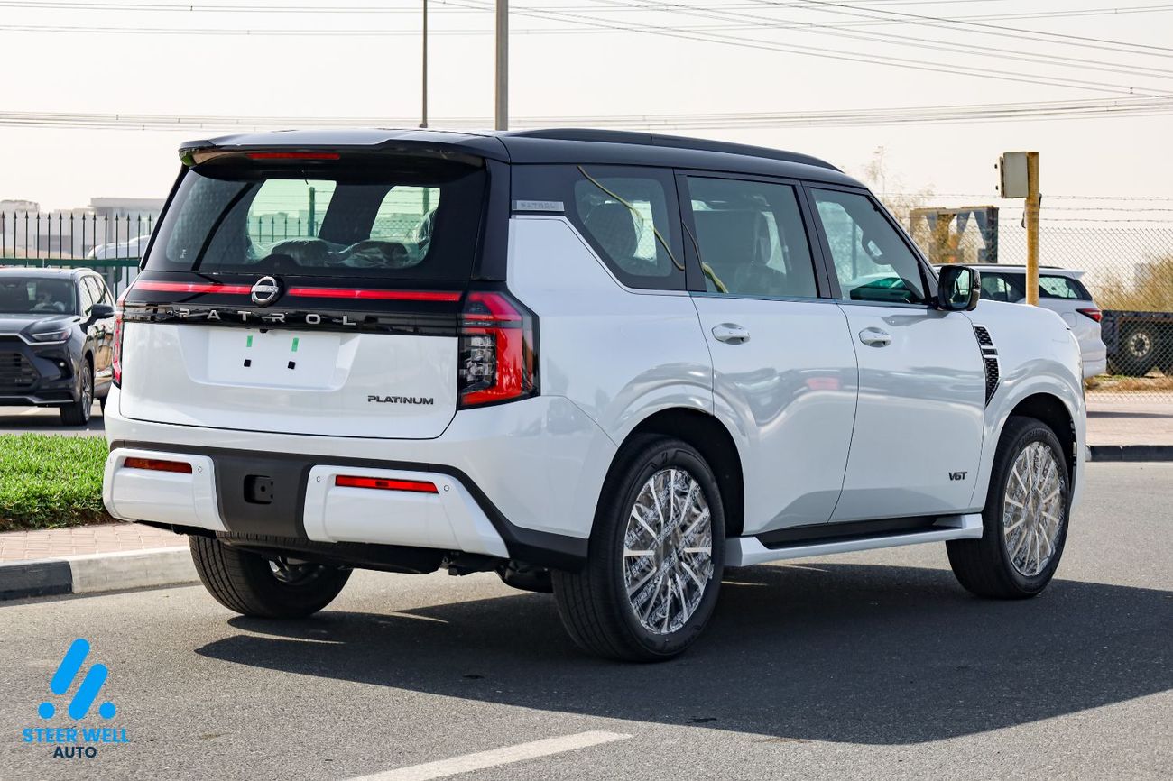 Nissan Patrol Super Safari LE Platinum 2026 | Twin-Turbo AWD | 9AT | Dual-Tone White & Black | Tan Interior | Height-Control