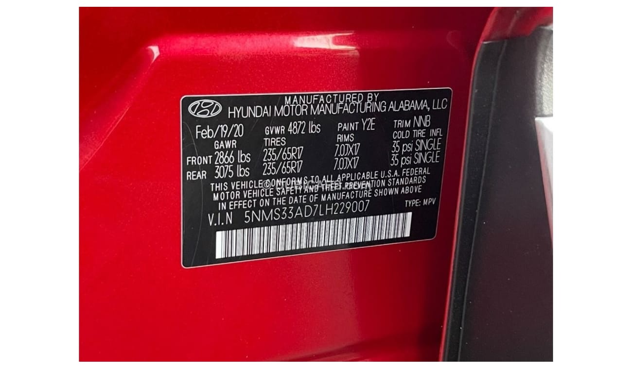 هيونداي سانتا في 2020 HYUNDAI SANTAFE IMPORTED FROM USA