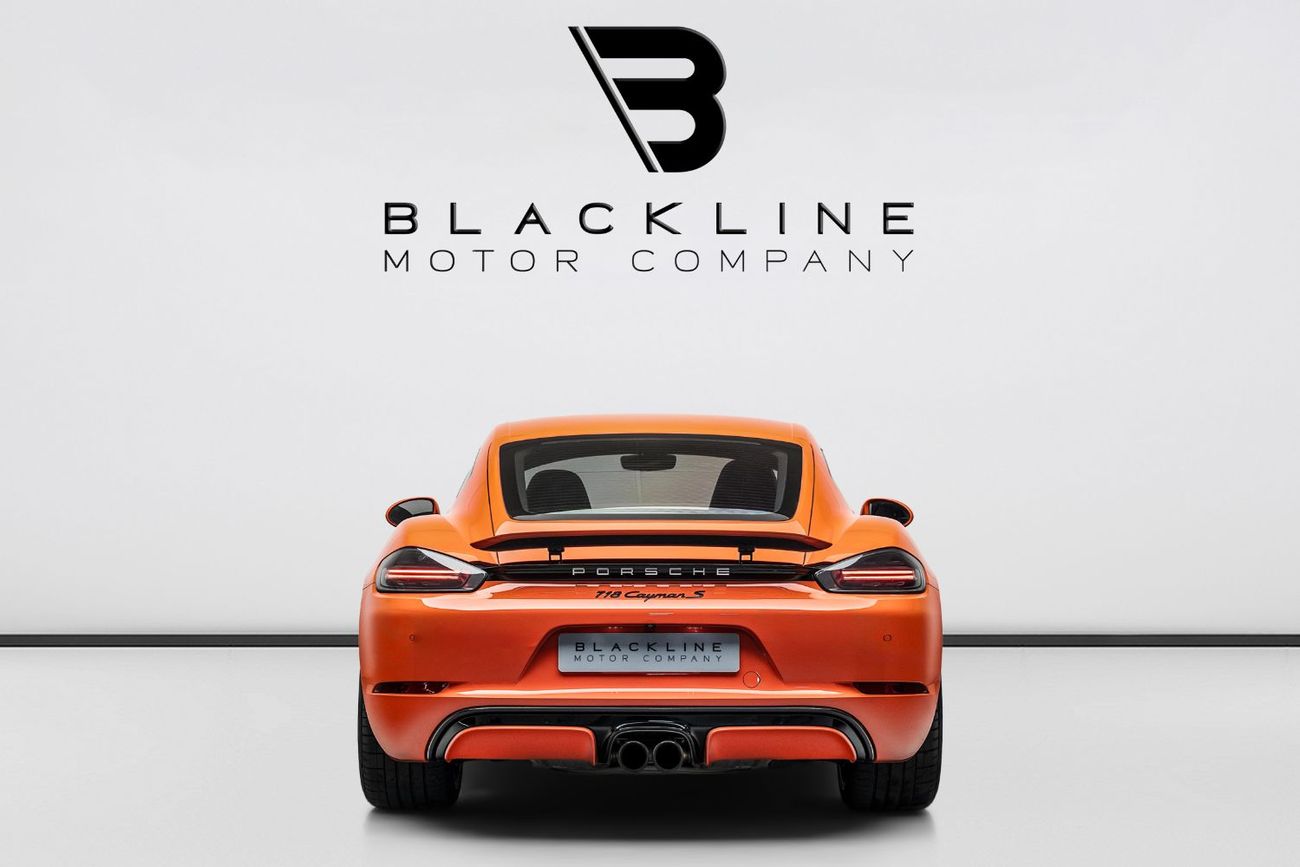 Porsche 718 Cayman S 2.5L A/T 2018 Porsche Cayman S, Porsche Warranty, Full Service History, Lava Orange, Low KMs, GCC