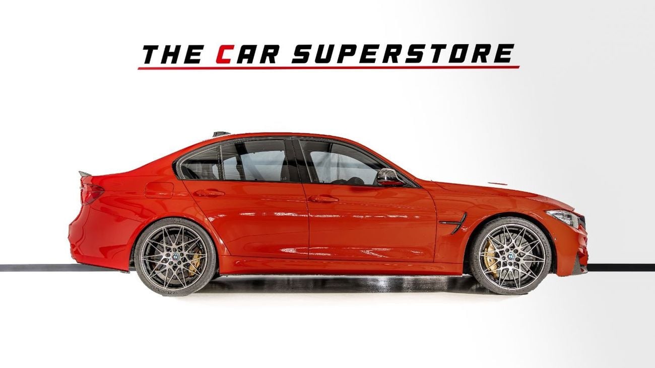 BMW M3 Competition 3.0L Rosso Corsa BMW Individual Color-Carbon Ceramic Brakes-Gold Brake Calipers