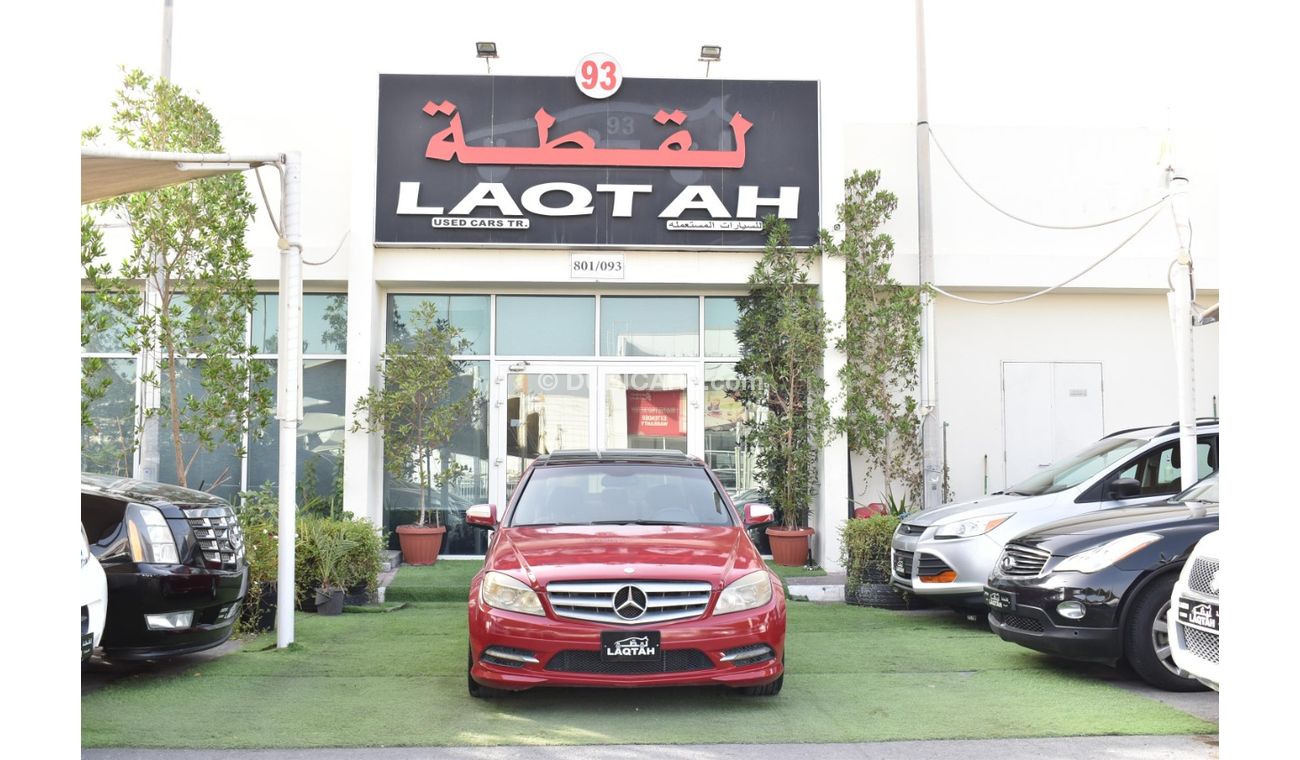 Mercedes-Benz C 300 2009 model, red color, number one, panorama, leather, cruise control, sensor wheels, in excellent co