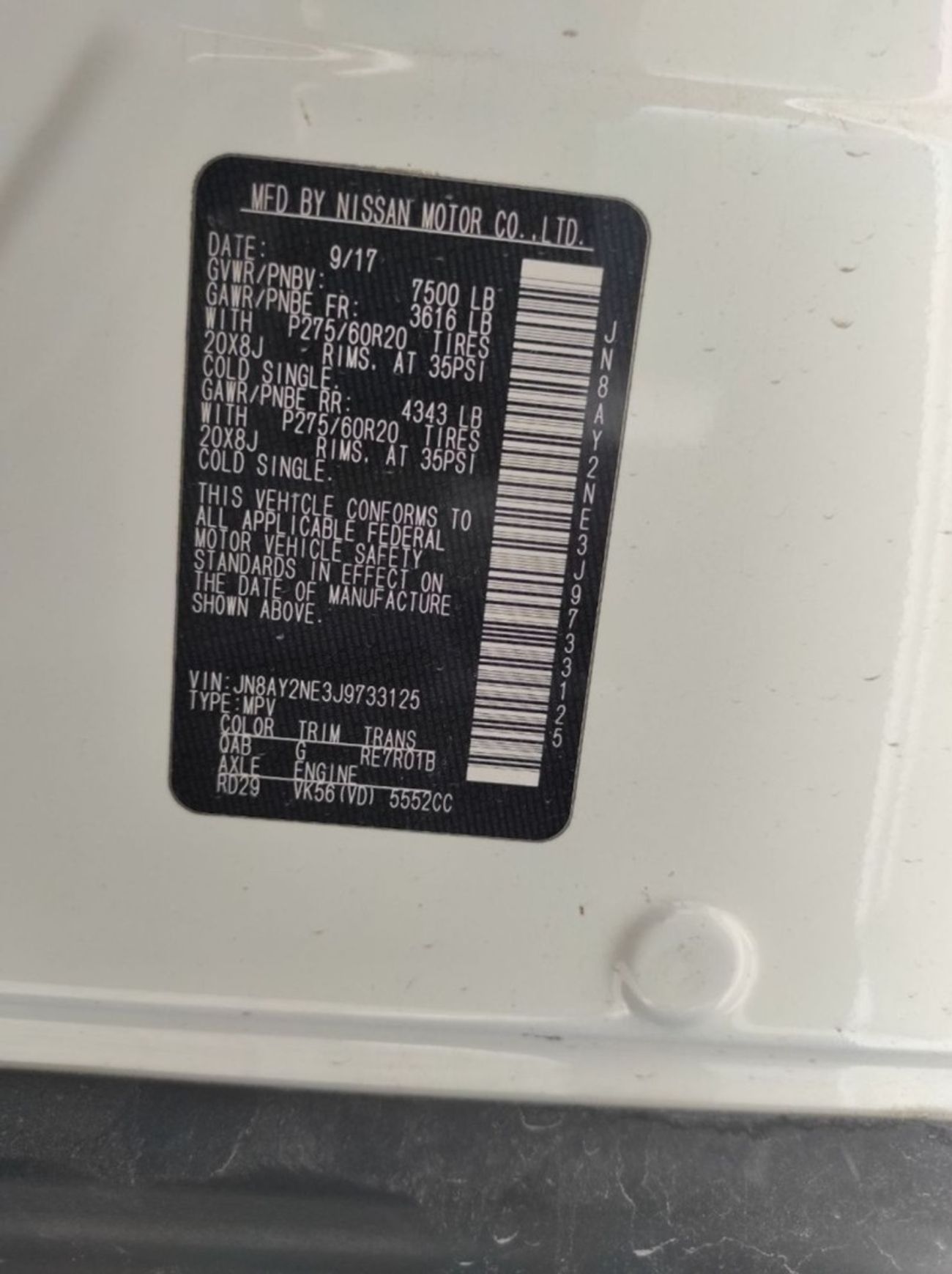 Nissan Armada Nissan Armada 2018 4WD Full options no1 5camera