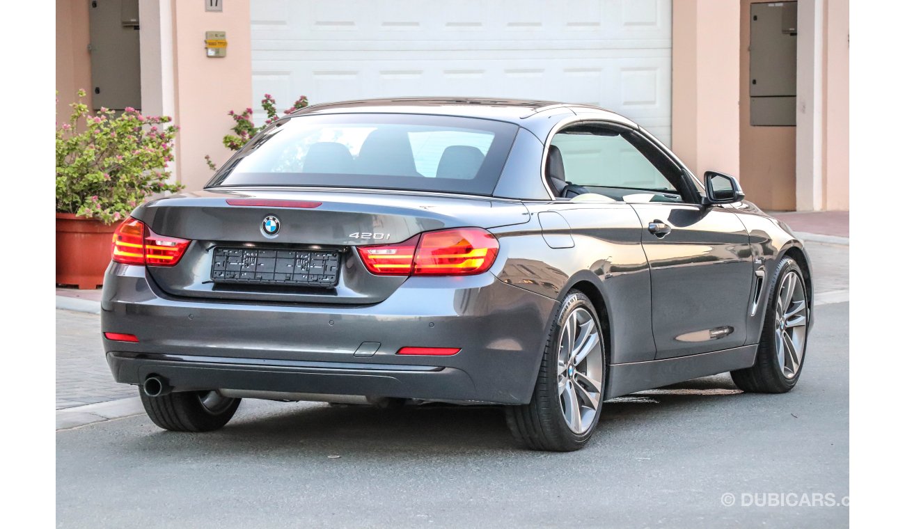 BMW 420i i 2015 GCC under Agency Warranty with Zero Down-Payment.