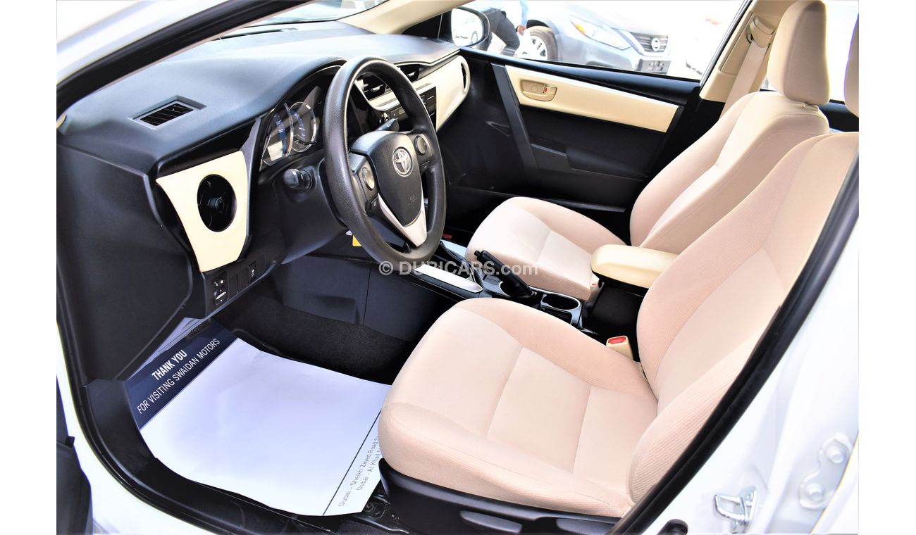 Toyota Corolla AED 1076 PM | 1.6L SE GCC DEALER WARRANTY